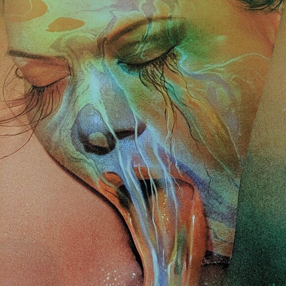 Sensual Oral Sparkle Glitter Rainbow Acid Sex Adult Art Print Signed 15.5x22 in - Picture 6 of 11